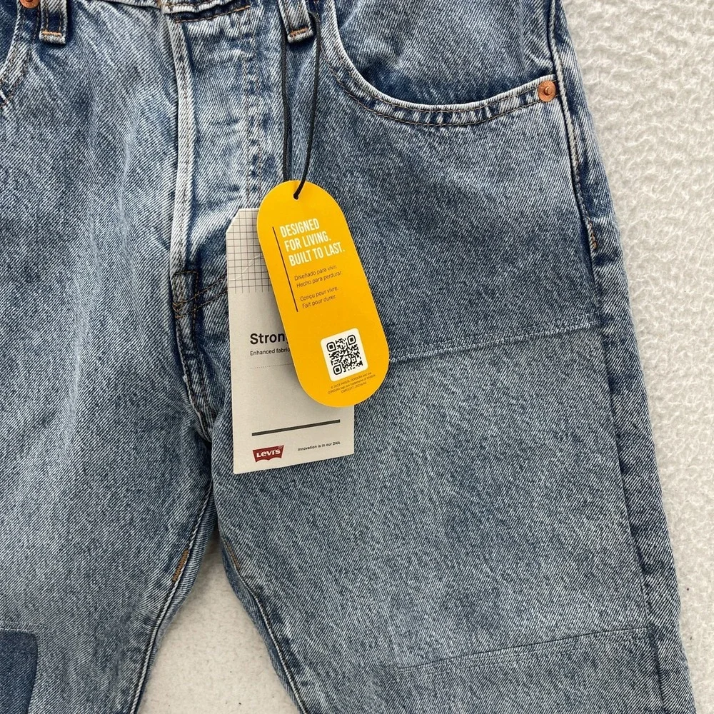 Levis 501 Jeans Mens 28x32 Blue Original Button Fly Patched Grunge Skater Y2K